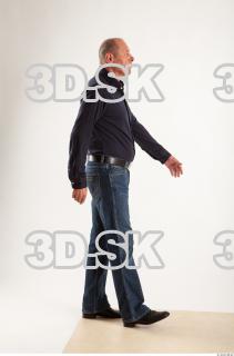 Walking pose blue deep shirt jeans of Ed 0006